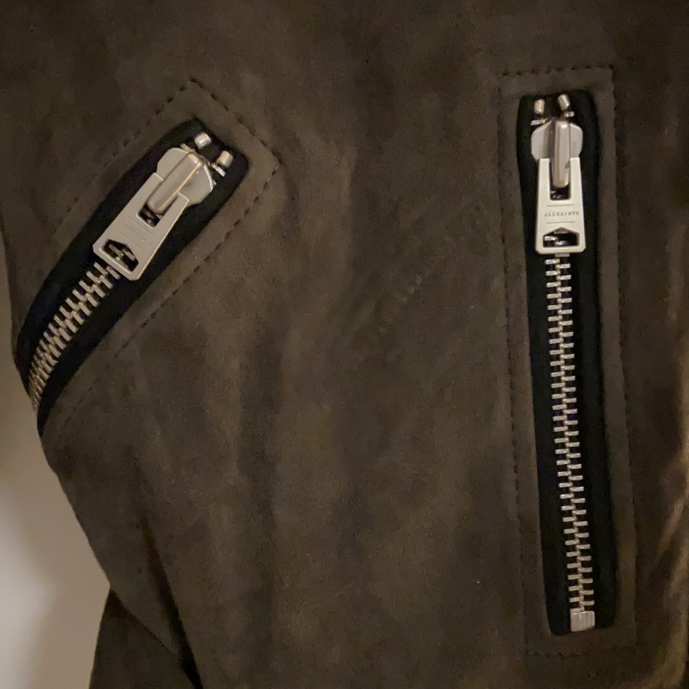 All Saints Suede Biker Jacket S - Picture 10 of 13